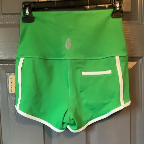 FP Movement small green Women's Shorts with White Trim - Picture 3 of 5